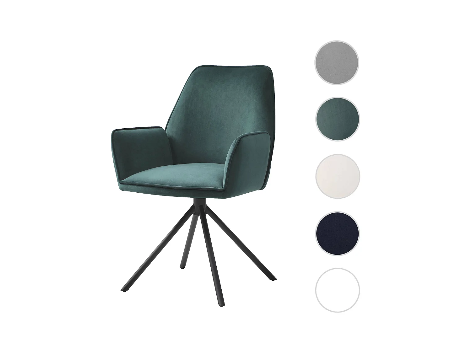 Chaise de salle à manger MCW-G67,  velours, vert