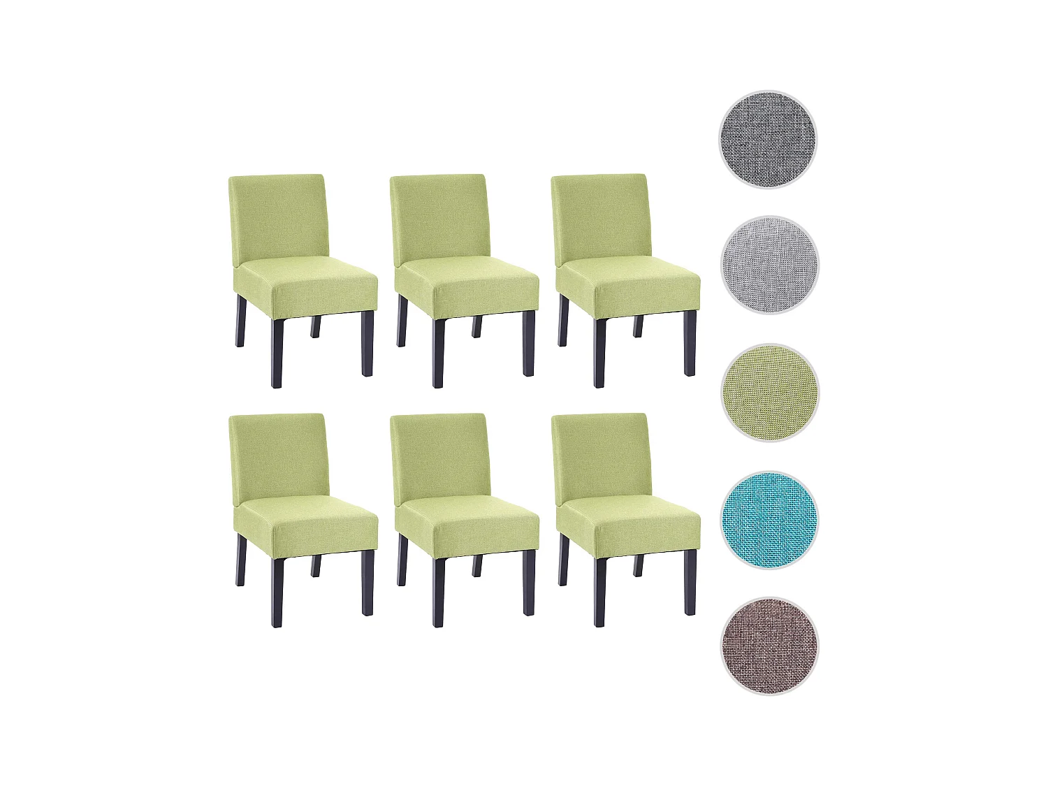 Esszimmerstuhl MCW-F61 (6er-Set), Grün