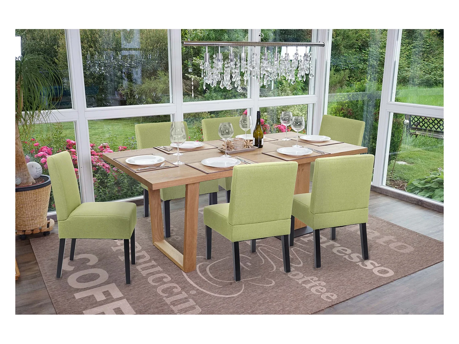 Chaise de salle à manger MCW-F61 (lot de 6),  vert