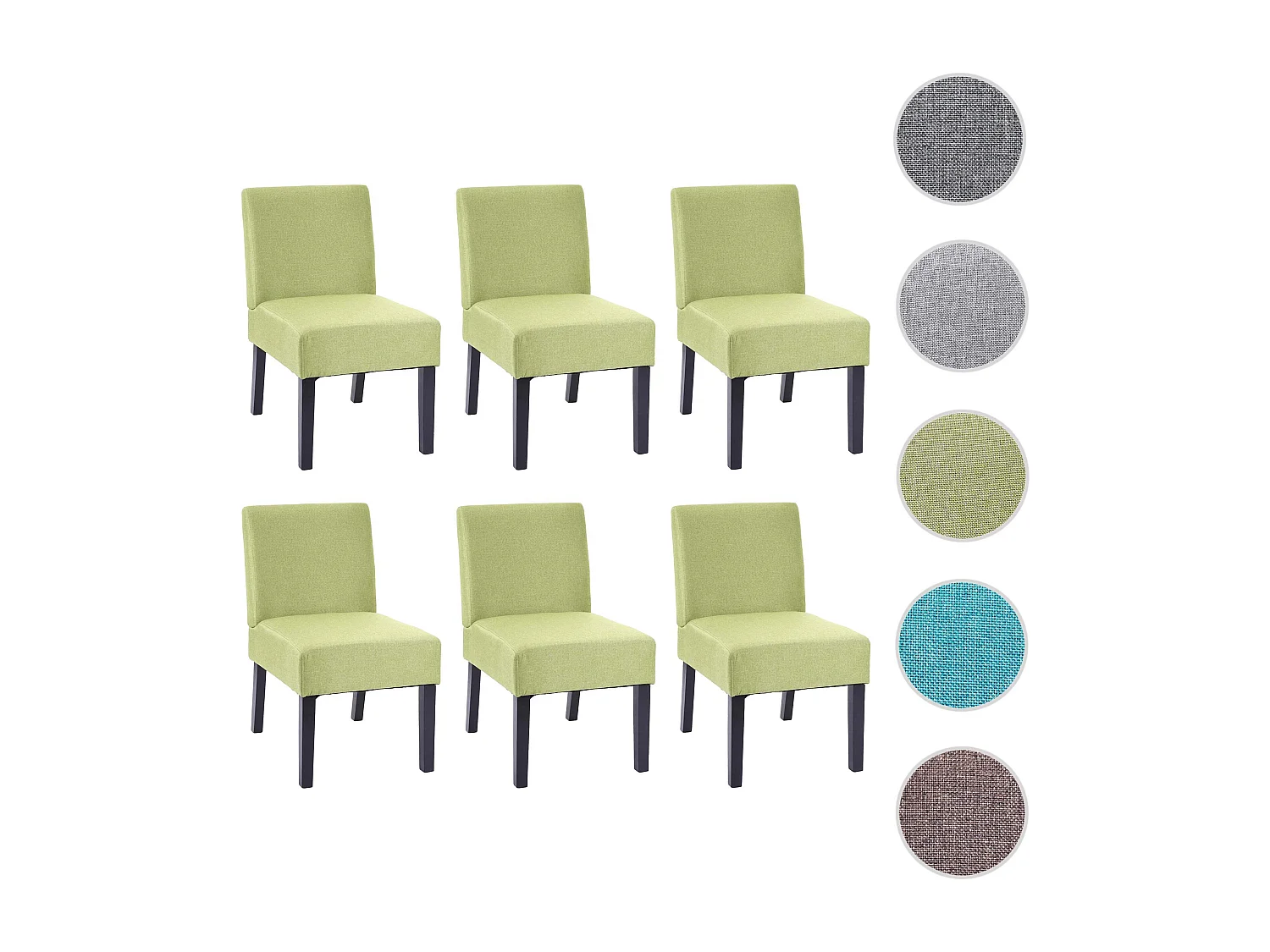 Eetkamerstoel MCW-F61 (set van 6),  groen