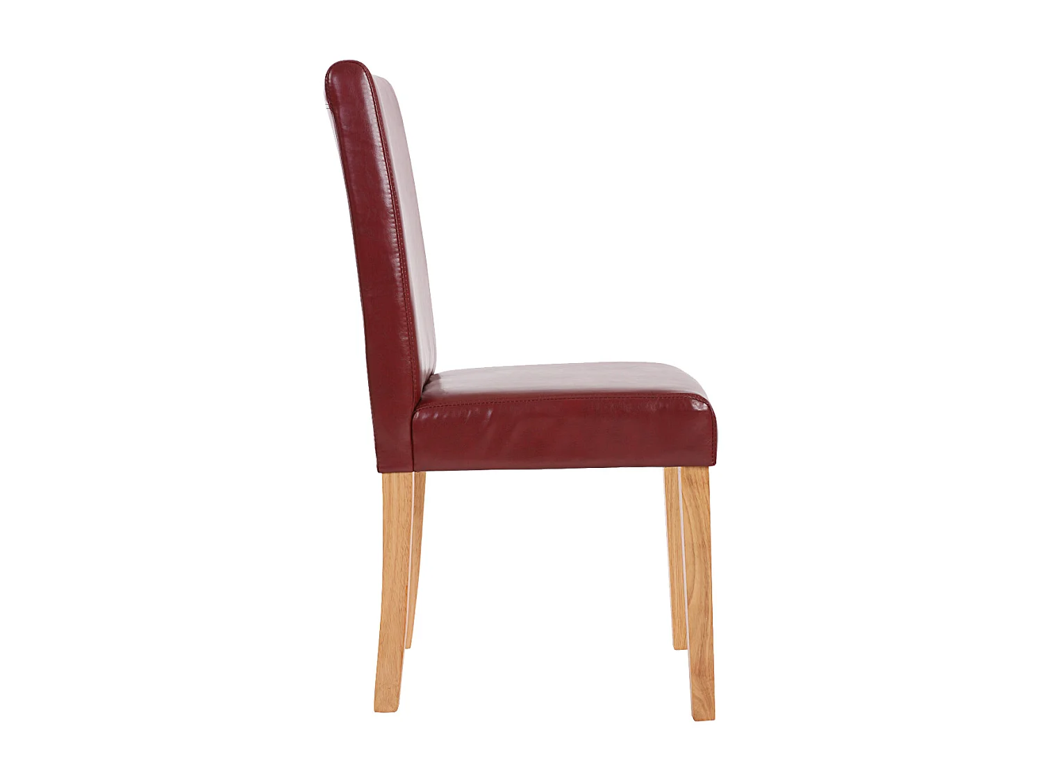 Chaise de salle à manger Littau (lot de 4),  simili-cuir, brun rouge, pieds clairs
