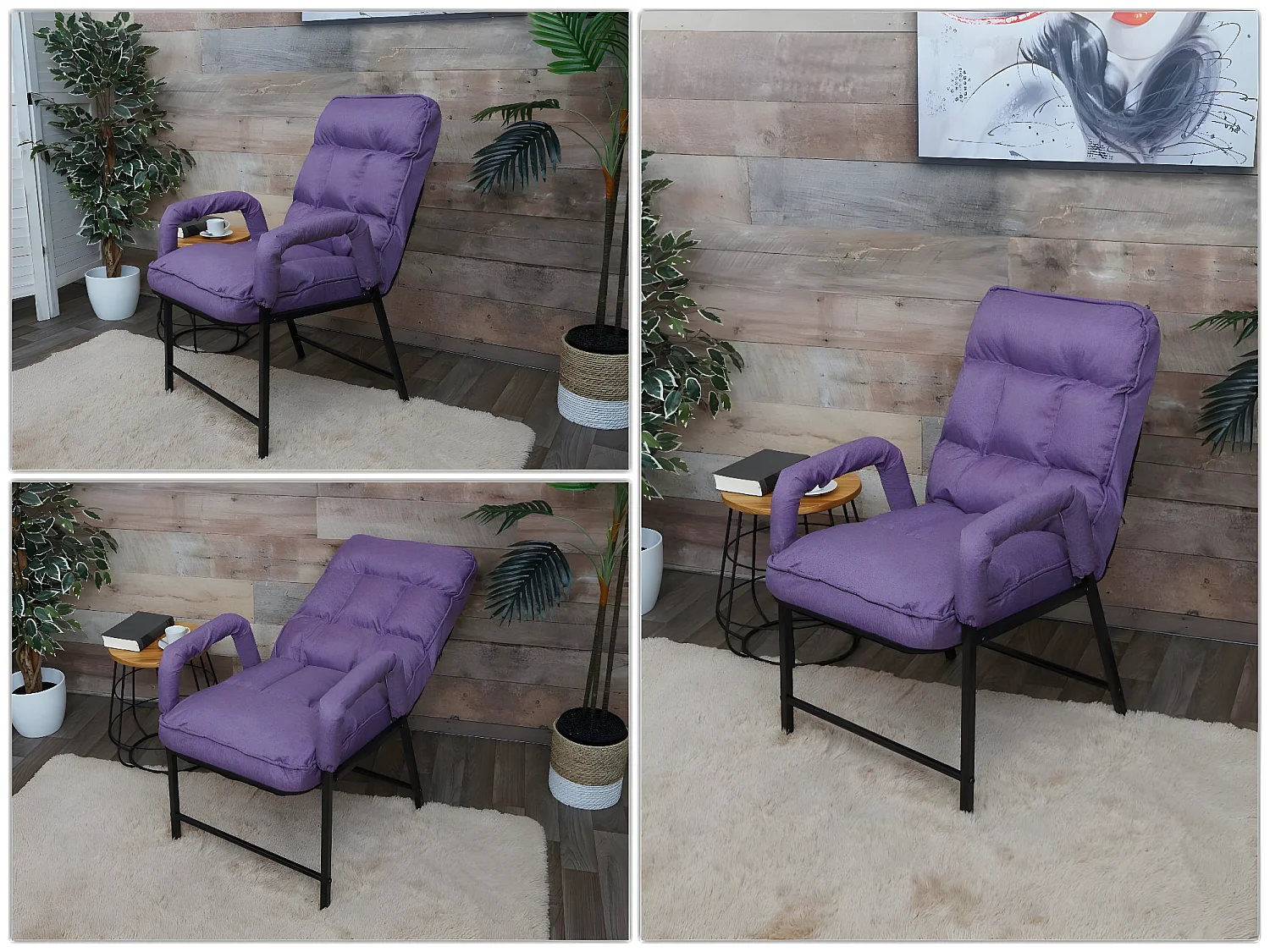 Chaise de salle à manger MCW-K40,  tissu/textile lilas