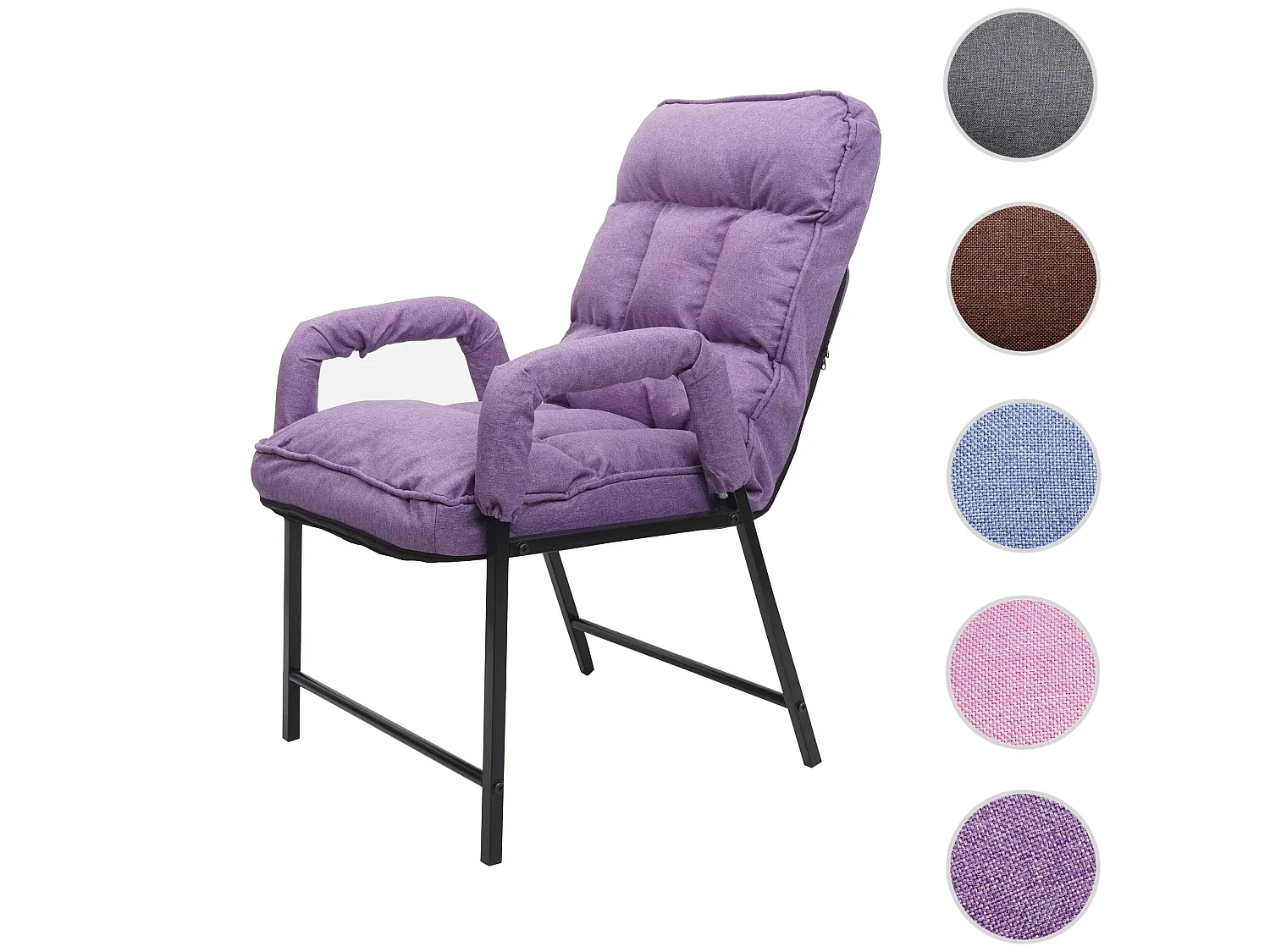 Cadeira de jantar MCW-K40,  tecido/têxtil lilás-púrpura