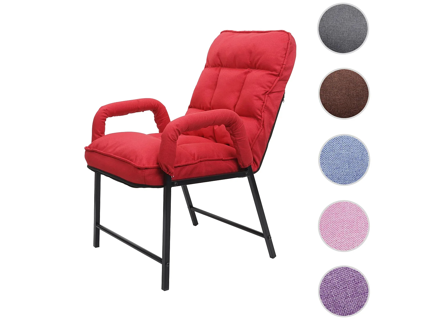 Chaise de salle à manger MCW-K40,  tissu/textile rouge