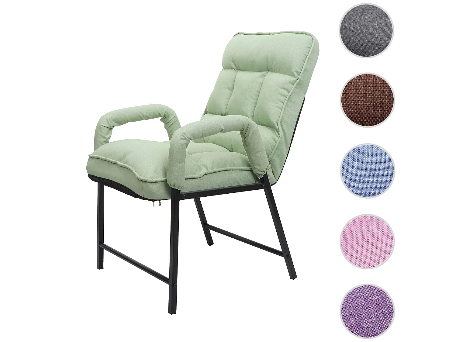 Chaise de salle à manger MCW-K40,  tissu/textile vert-menthe