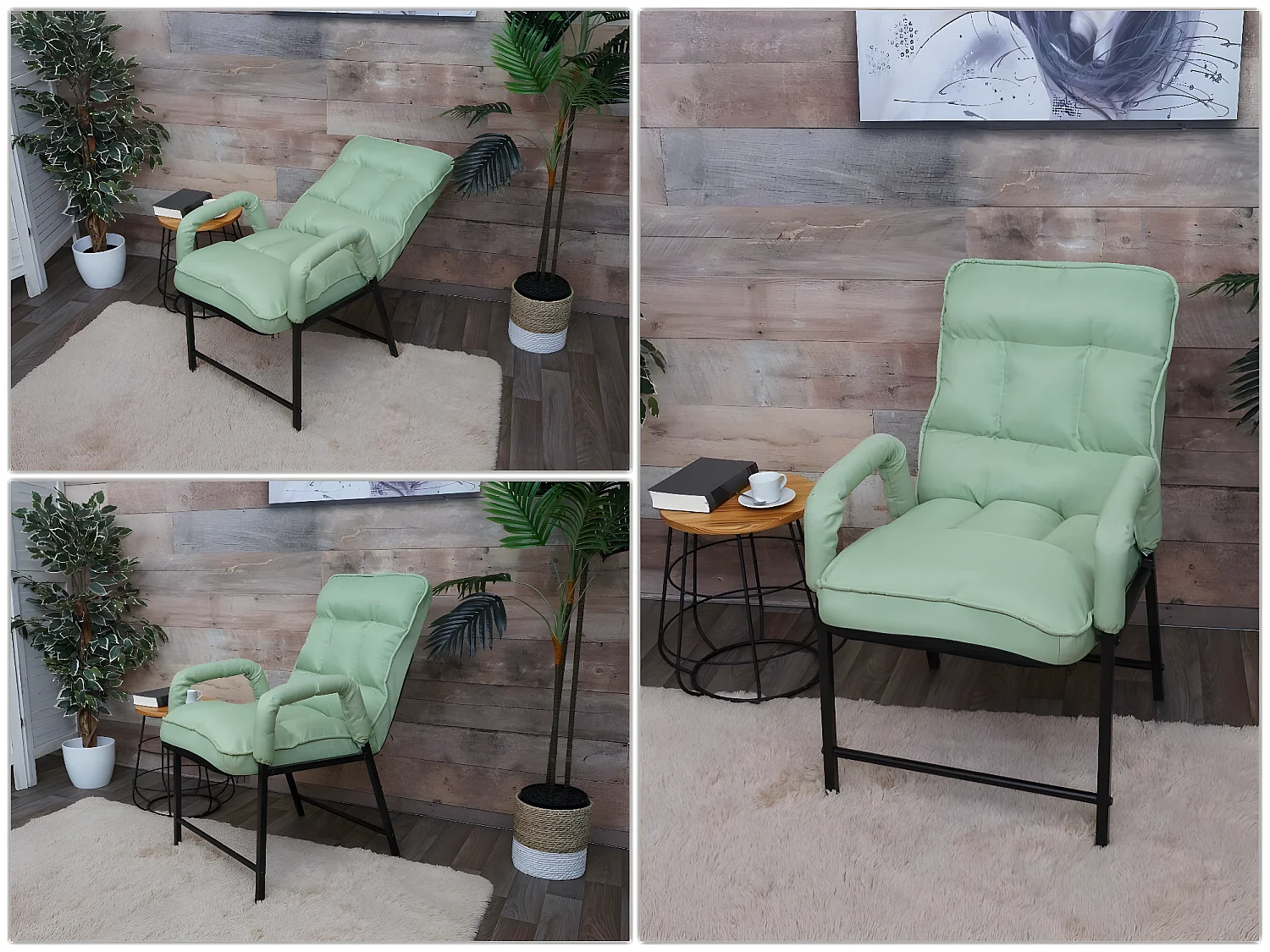 Chaise de salle à manger MCW-K40,  tissu/textile vert-menthe