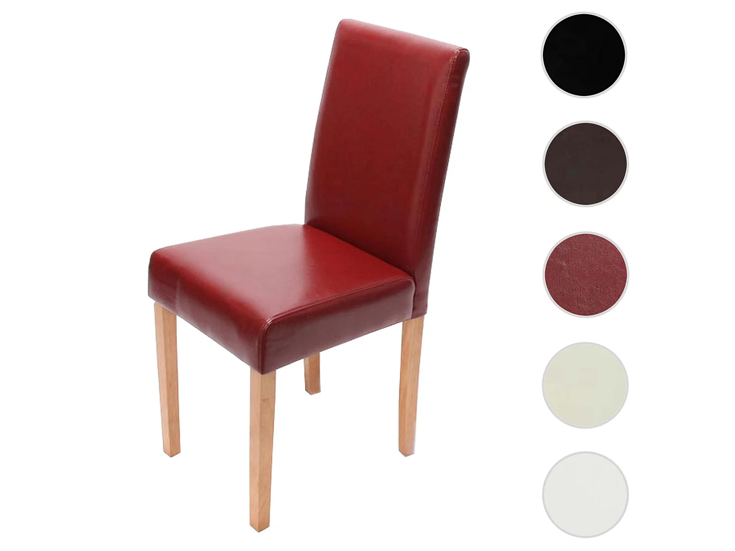 Silla de comedor Littau,  rojo, patas ligeras