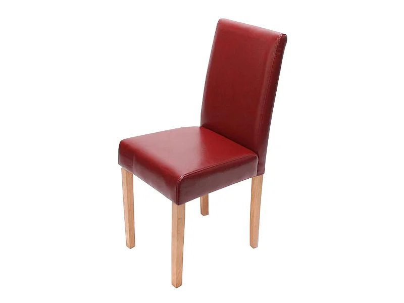 Chaise de salle à manger Littau,  rouge, pieds clairs