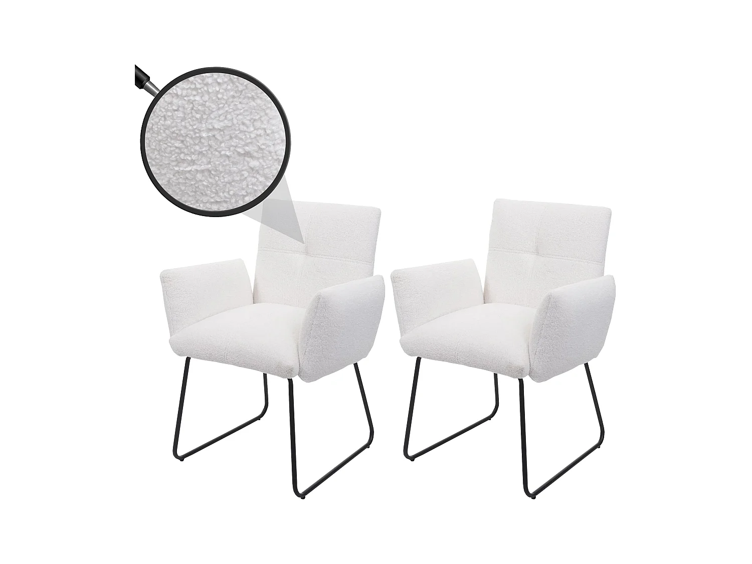 Chaise de salle à manger MCW-K34 (lot de 6),  blanc