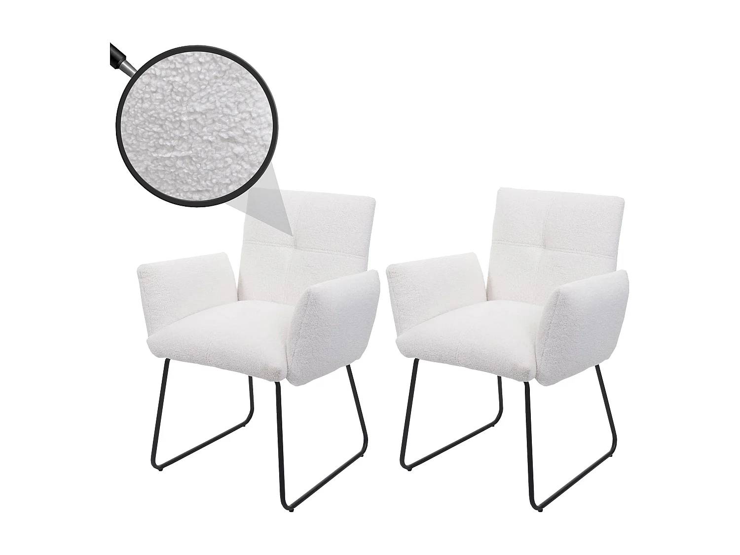 Chaise de salle à manger MCW-K34 (lot de 6),  blanc