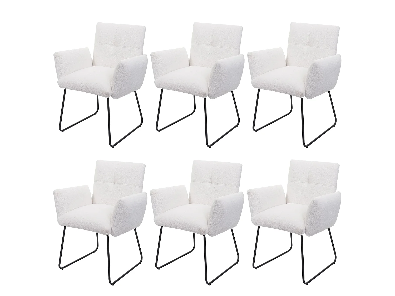 Krzesło do jadalni MCW-K34 (zestaw 6 sztuk),  biały