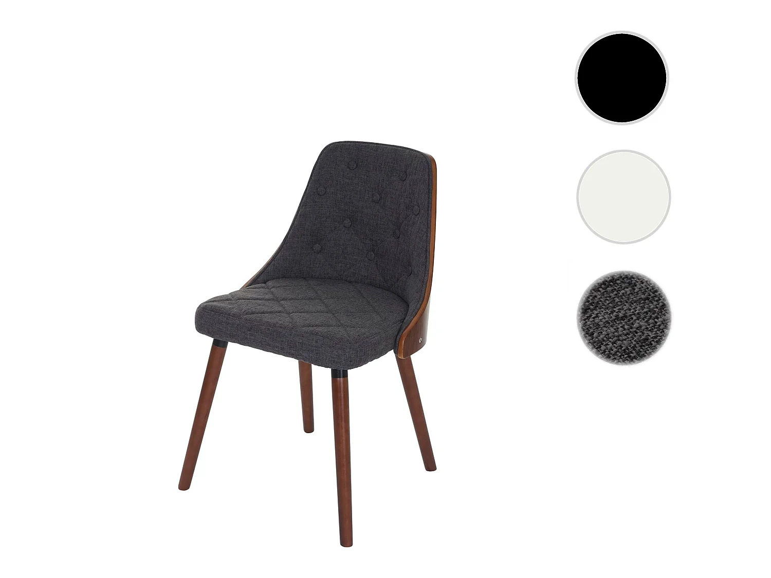 Eetkamerstoel MCW-A75,  stof/textiel grijs