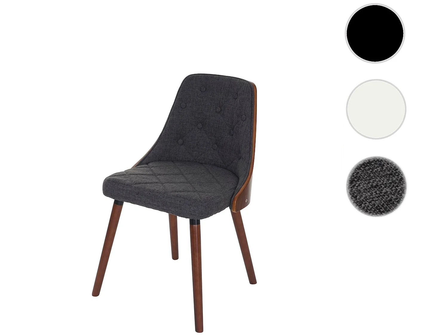 Eetkamerstoel MCW-A75,  stof/textiel grijs