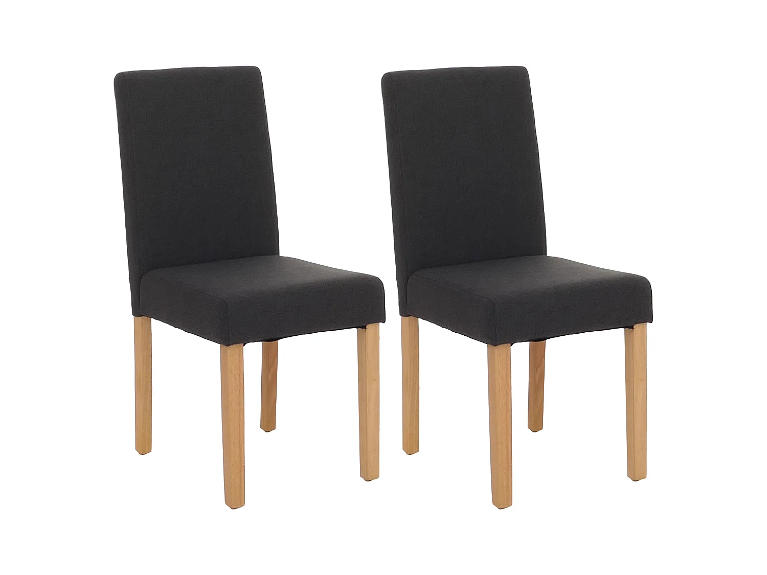 Chaise de salle à manger Littau (lot de 2),  tissu noir, pieds clairs