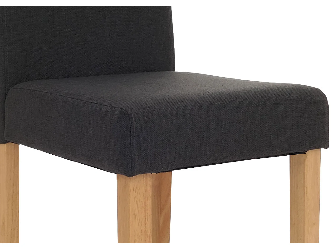 Chaise de salle à manger Littau (lot de 2),  tissu noir, pieds clairs