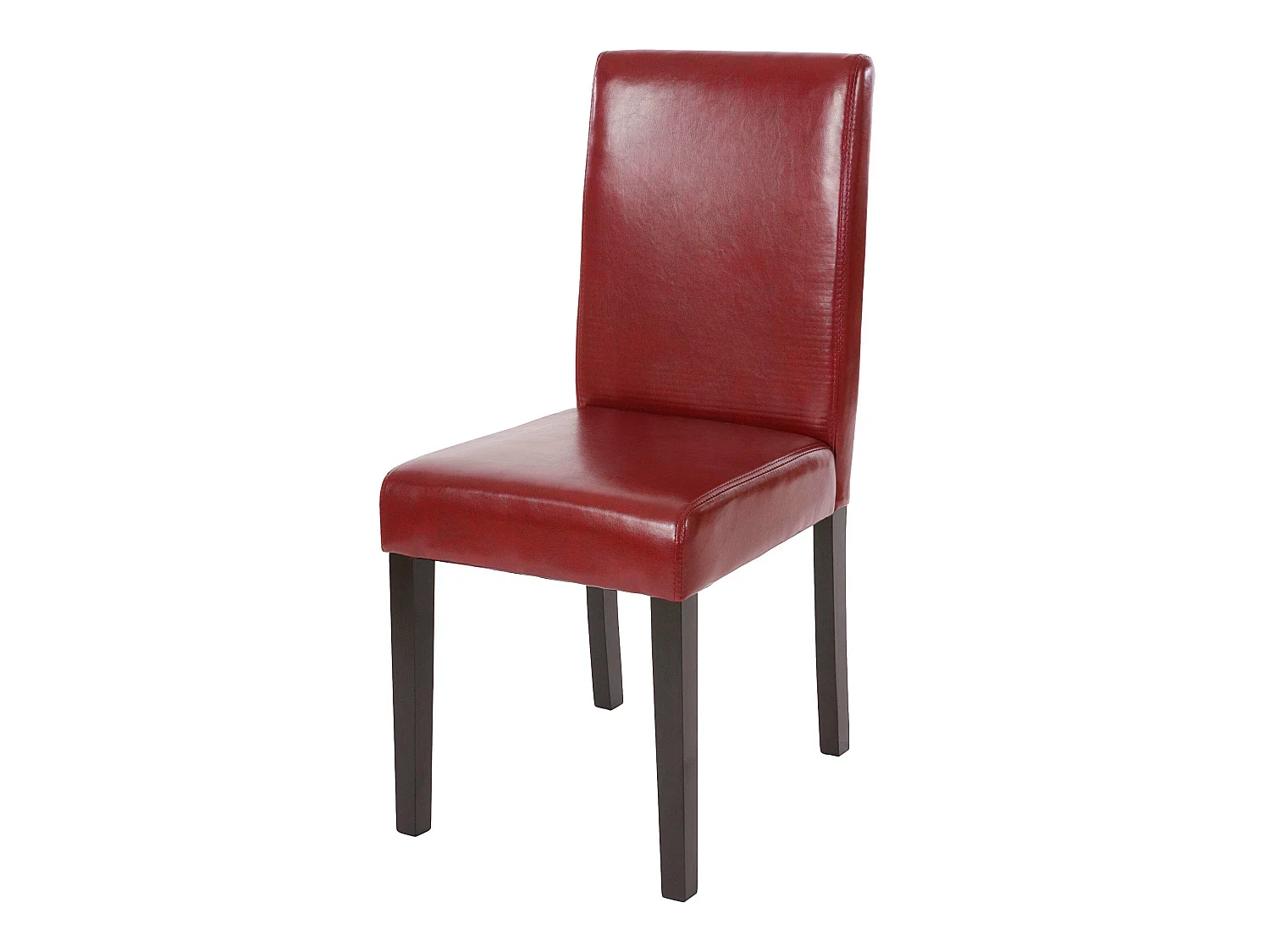 Chaise de salle à manger Littau,  rouge, pieds foncés
