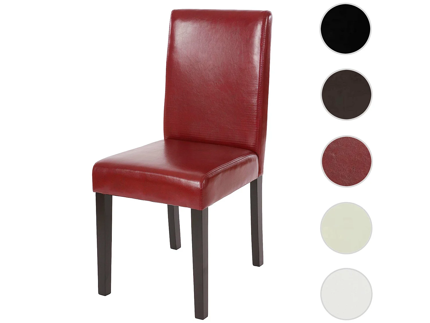 Sedia Littau ecopelle soggiorno cucina sala da pranzo 43x56x90cm rosso piedi scuri