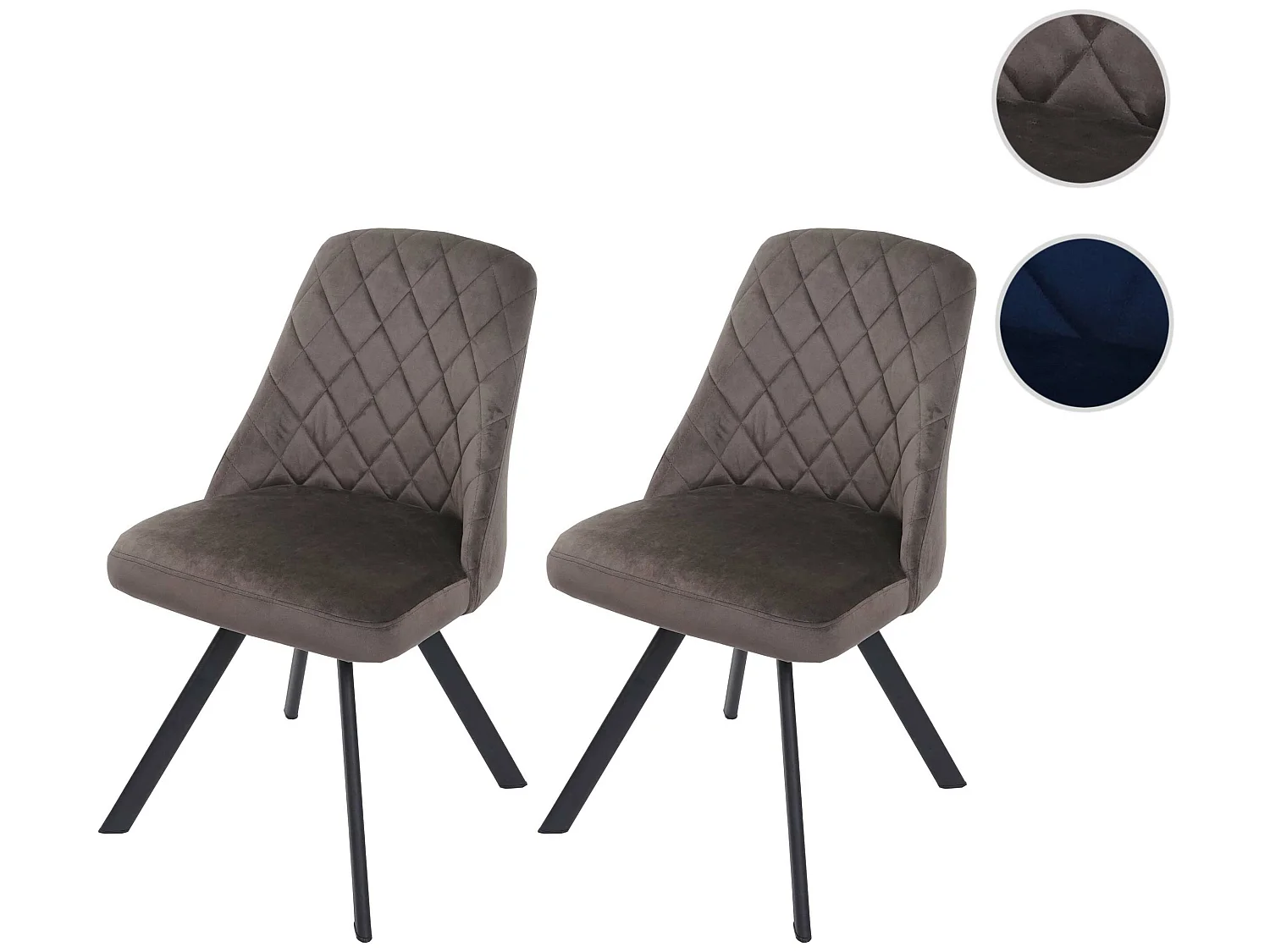 Silla de comedor MCW-K25 (set de 2),  marrón oscuro