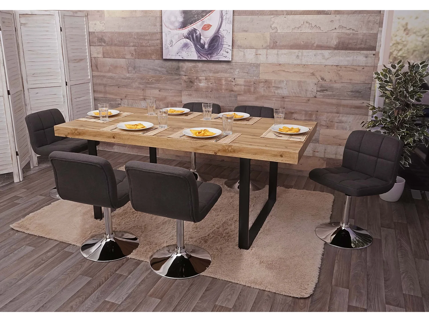 Cadiz eetkamerstoel (set van 6),  donkergrijs