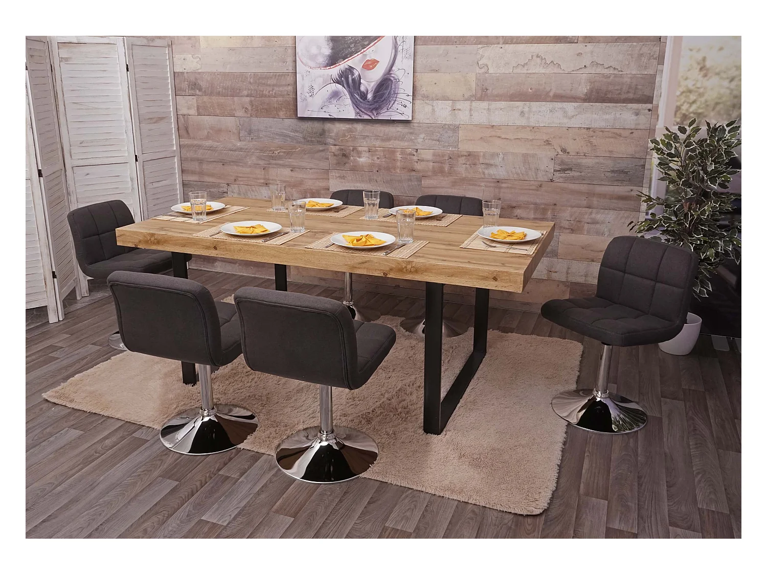 Chaise de salle à manger Cadiz (lot de 6),  gris foncé
