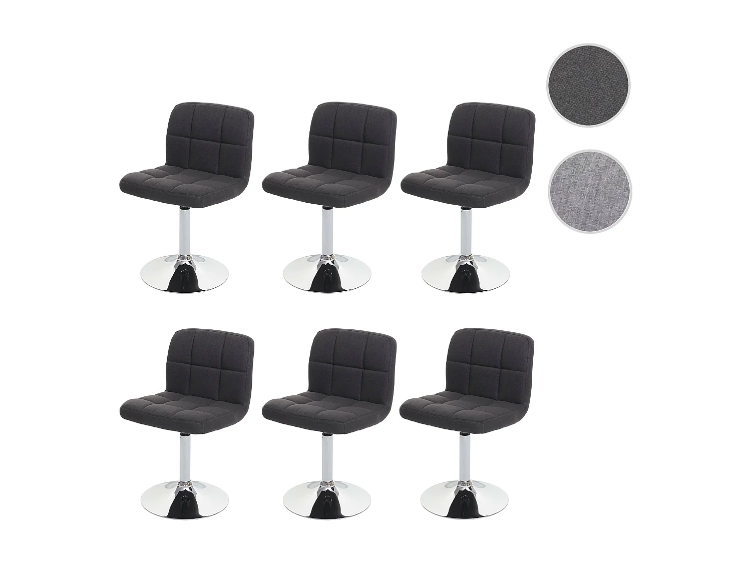 Cadiz eetkamerstoel (set van 6),  donkergrijs