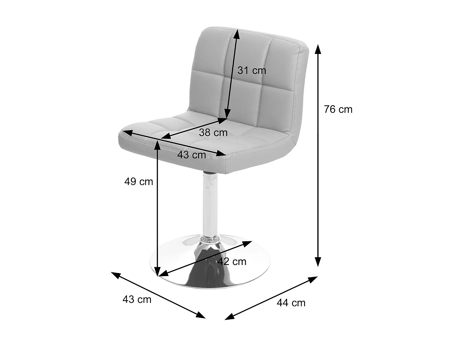 Chaise de salle à manger Cadiz (lot de 6),  gris foncé