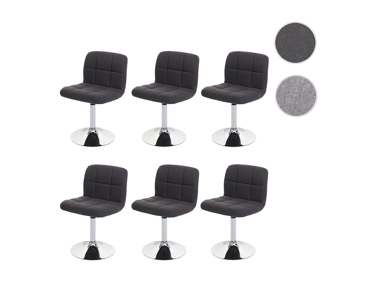 Chaise de salle à manger Cadiz (lot de 6),  gris foncé