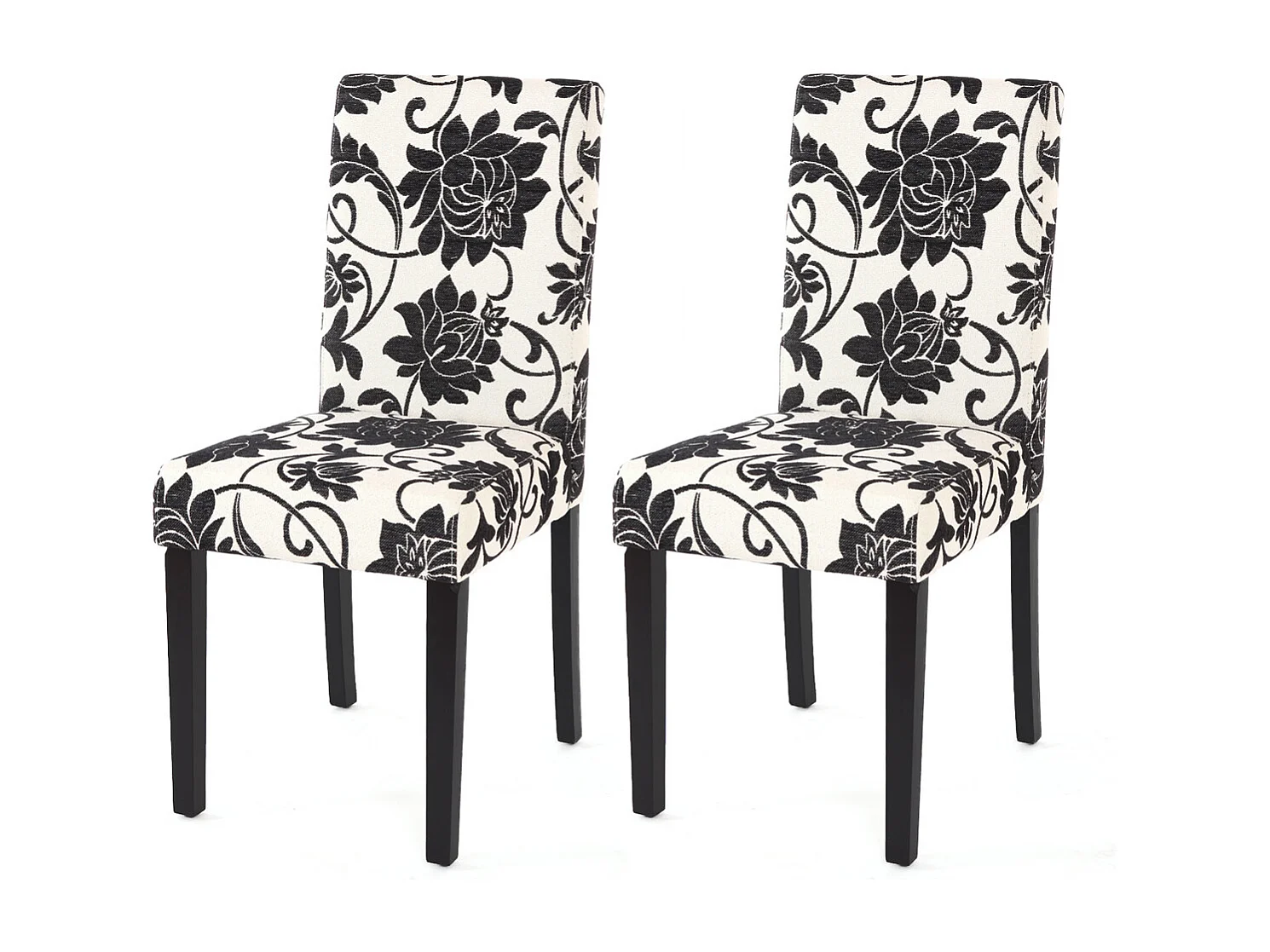 Eetkamerstoel Littau (set van 2),  textiel, jacquard, donkere poten