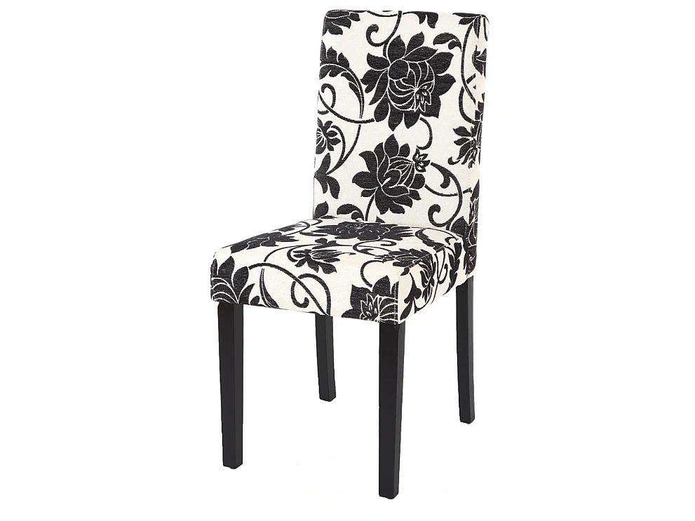 Chaise de salle à manger Littau (lot de 2),  tissu jacquard, pieds foncés