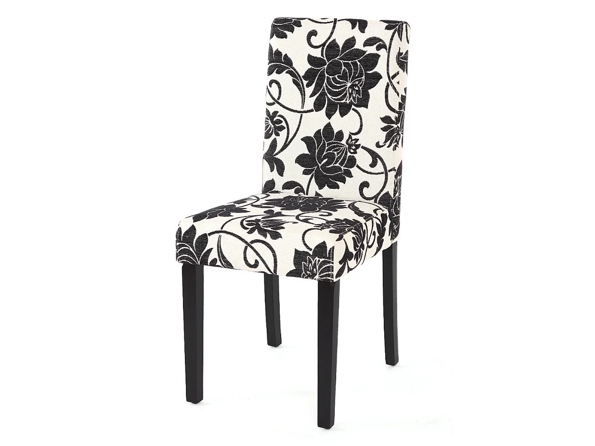 Chaise de salle à manger Littau (lot de 2),  tissu jacquard, pieds foncés