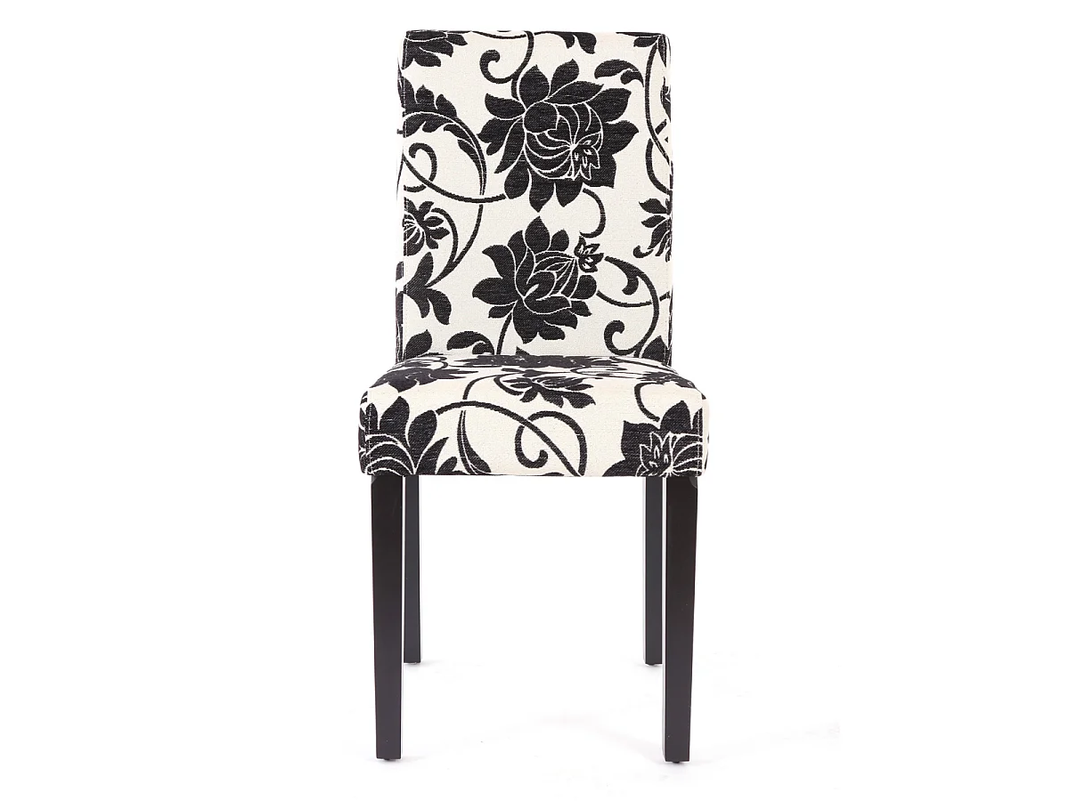 Chaise de salle à manger Littau (lot de 2),  tissu jacquard, pieds foncés