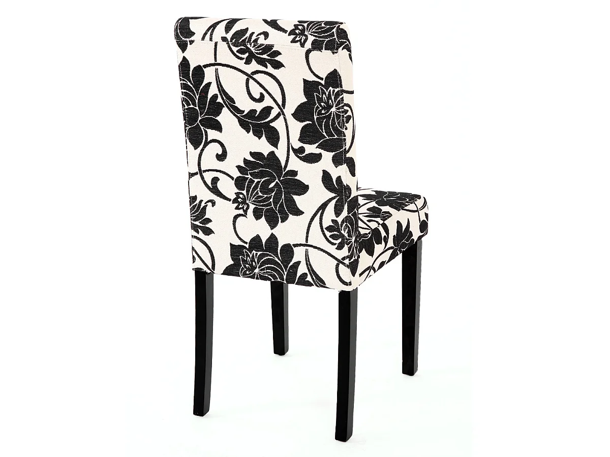 Chaise de salle à manger Littau (lot de 2),  tissu jacquard, pieds foncés