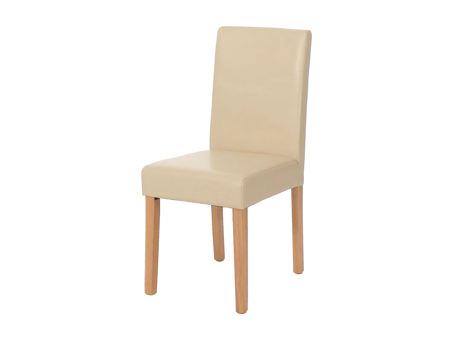 Sedia Littau ecopelle soggiorno cucina sala da pranzo 43x56x90cm avorio piedi chiari