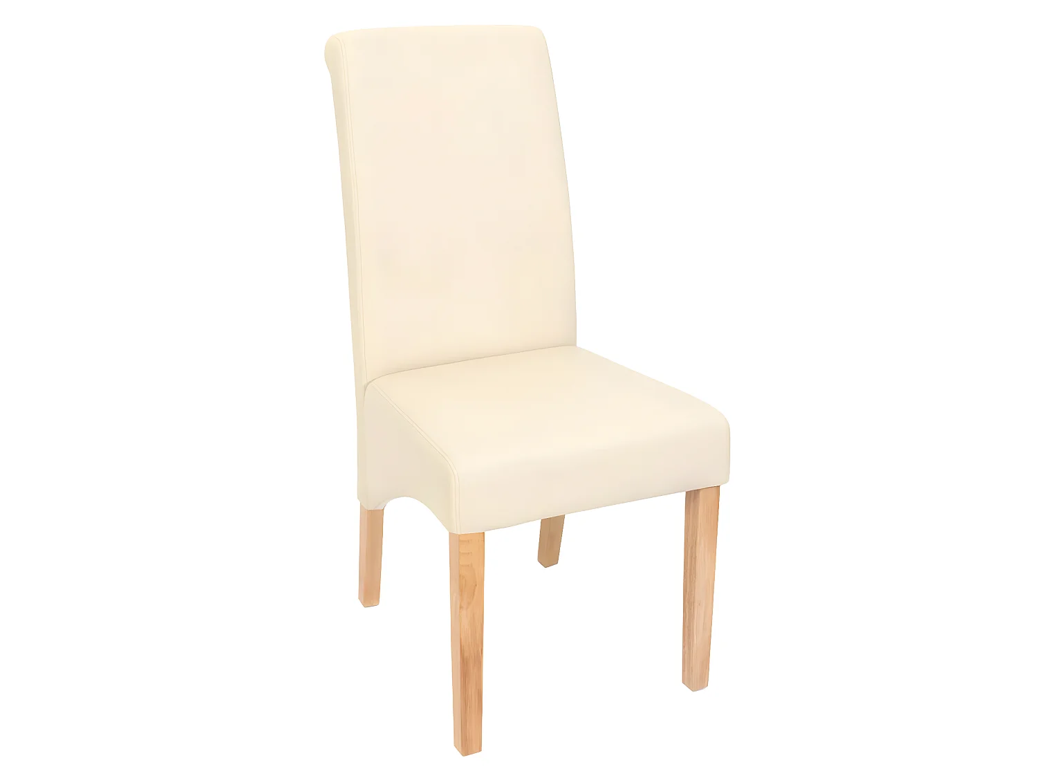 Chaise de salle à manger M37 (lot de 6),  similicuir mat, crème, pieds clairs