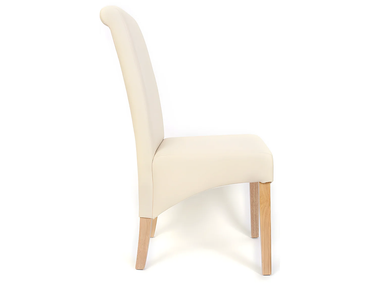 Chaise de salle à manger M37 (lot de 6),  similicuir mat, crème, pieds clairs