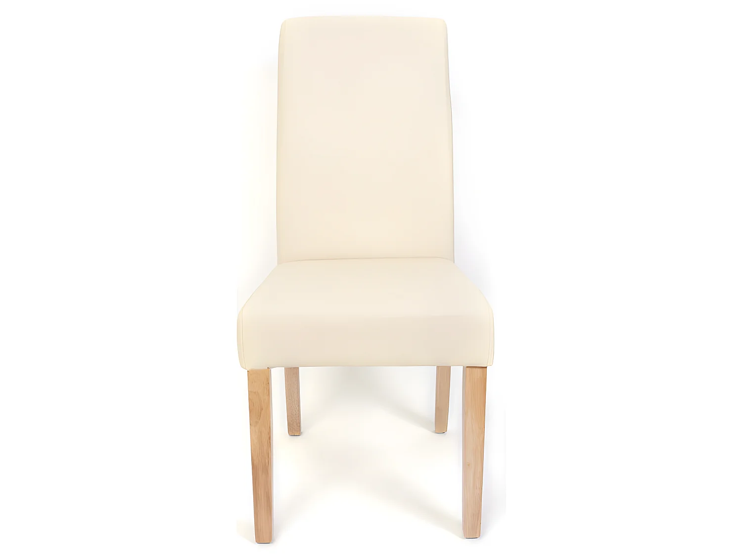 Chaise de salle à manger M37 (lot de 6),  similicuir mat, crème, pieds clairs