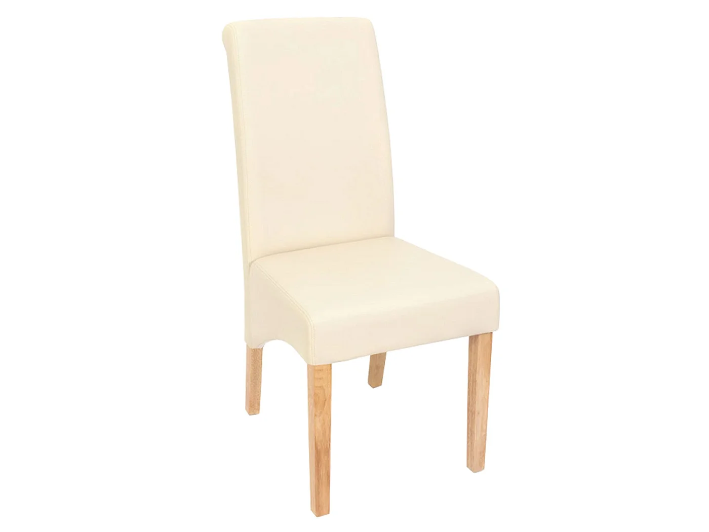 Chaise de salle à manger M37 (lot de 6),  similicuir mat, crème, pieds clairs