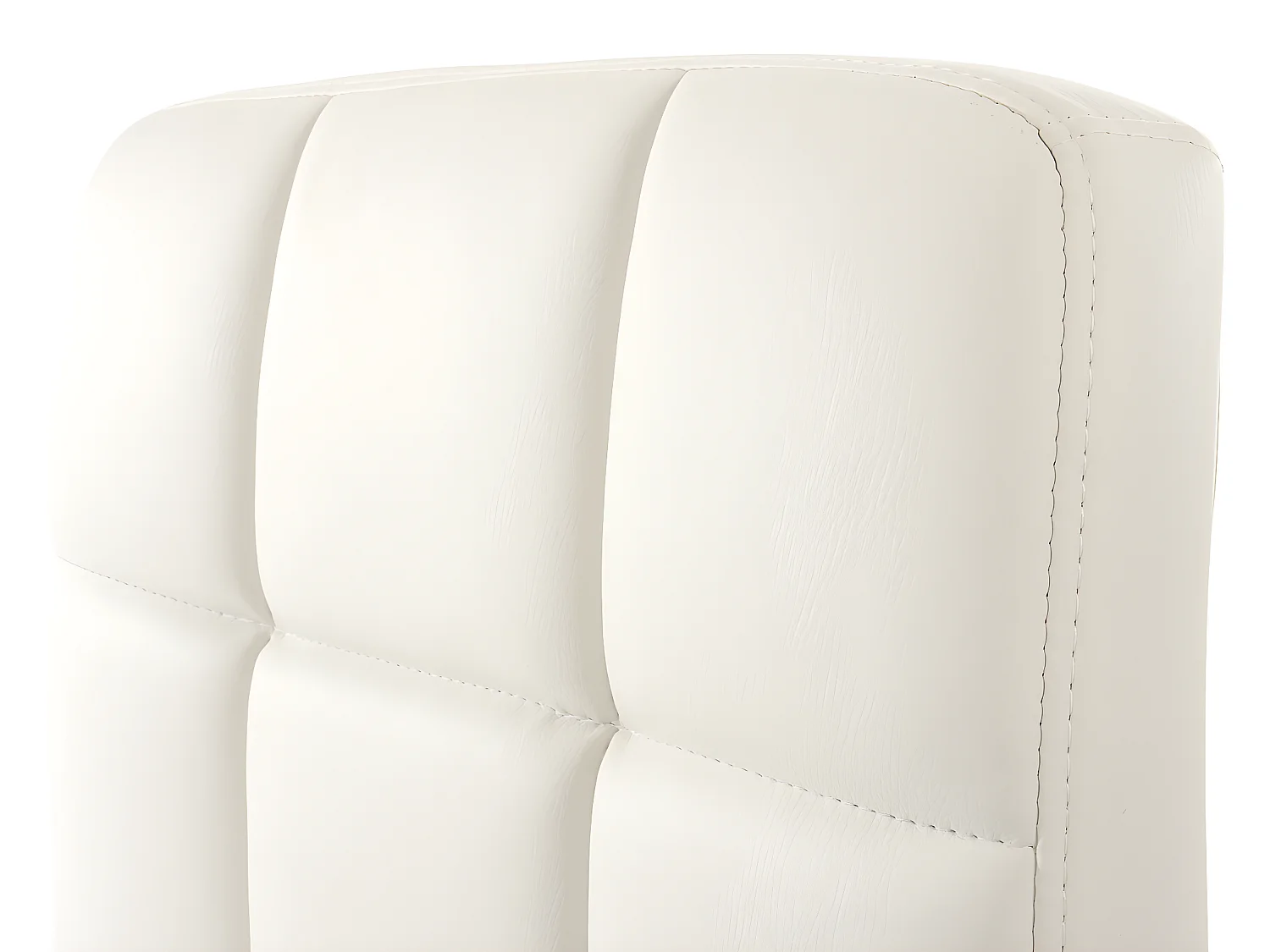 Chaise de salle à manger Cadiz, pivotante,  simili cuir blanc base chromée