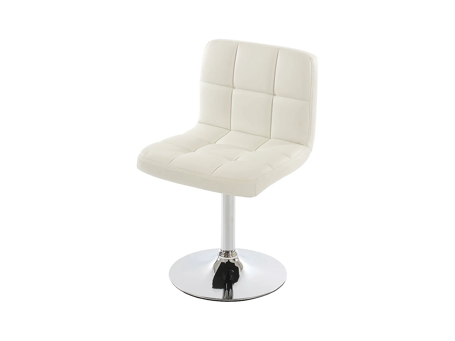 Chaise de salle à manger Cadiz, pivotante,  simili cuir blanc base chromée