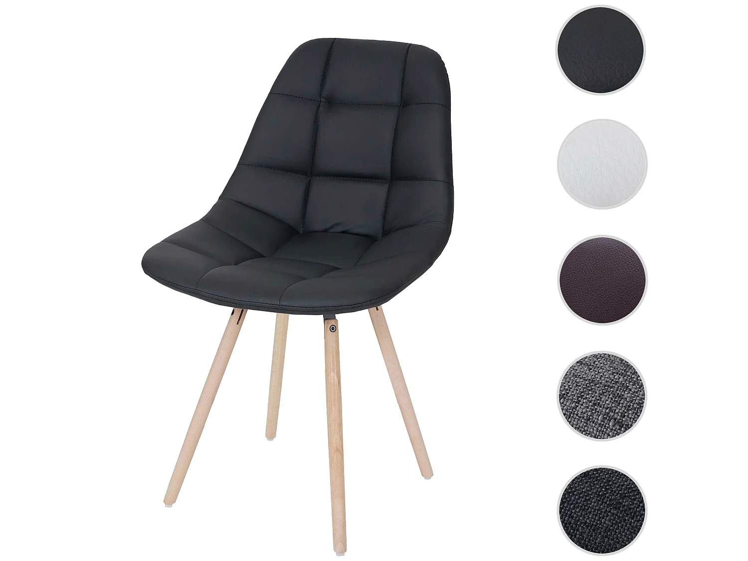 Krzesło do jadalni MCW-A60 II,  sztuczna skóra, czarny