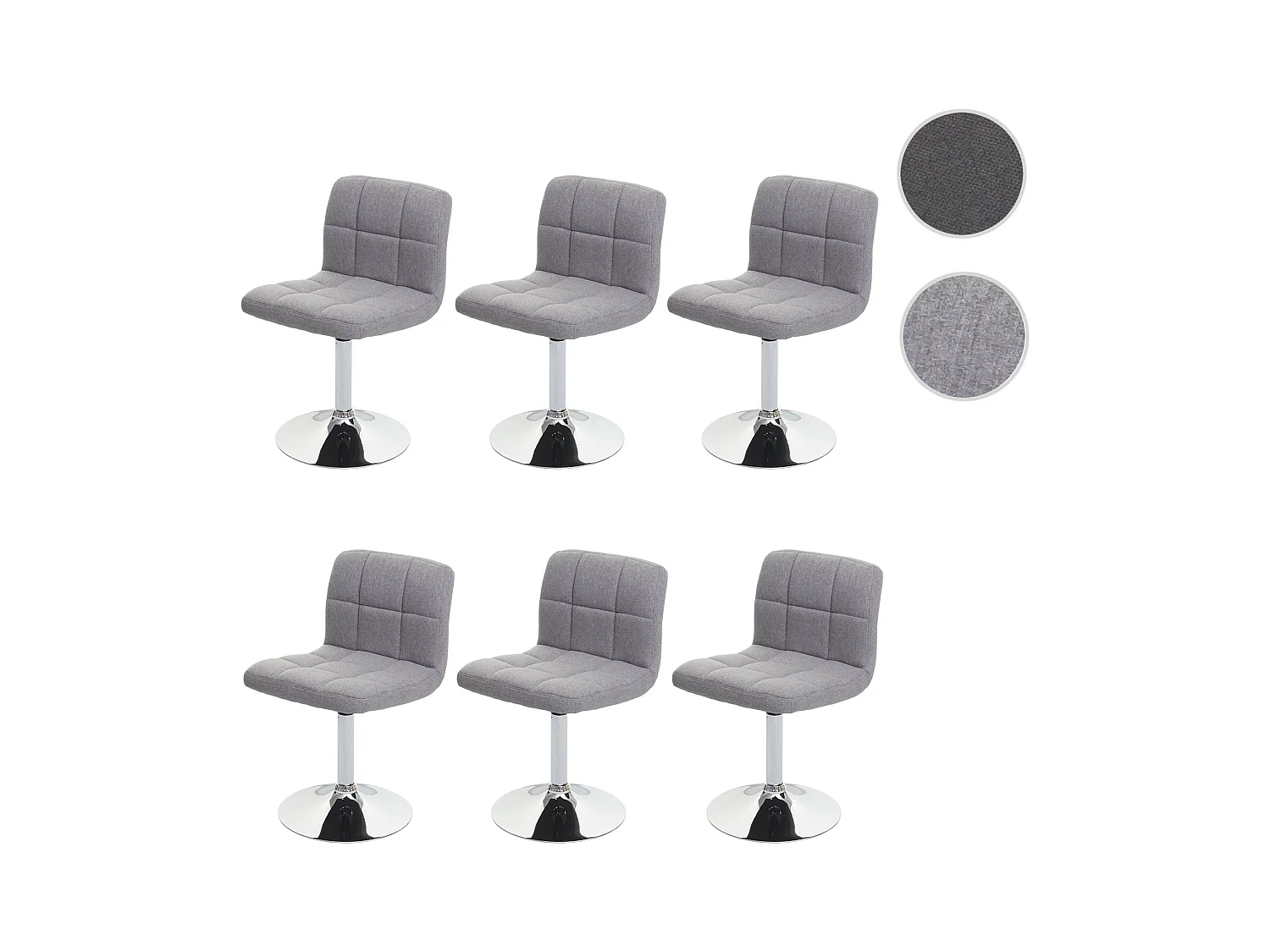 Krzesło do jadalni Cadiz (zestaw 6 sztuk),  jasnoszary