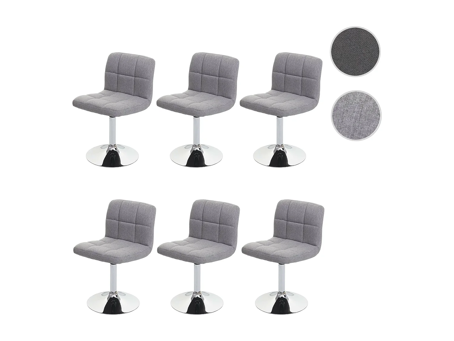 Chaise de salle à manger Cadiz (lot de 6),  gris clair