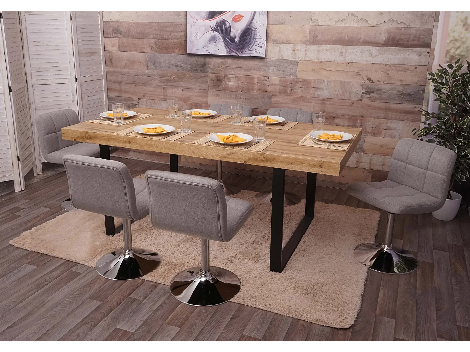 Chaise de salle à manger Cadiz (lot de 6),  gris clair