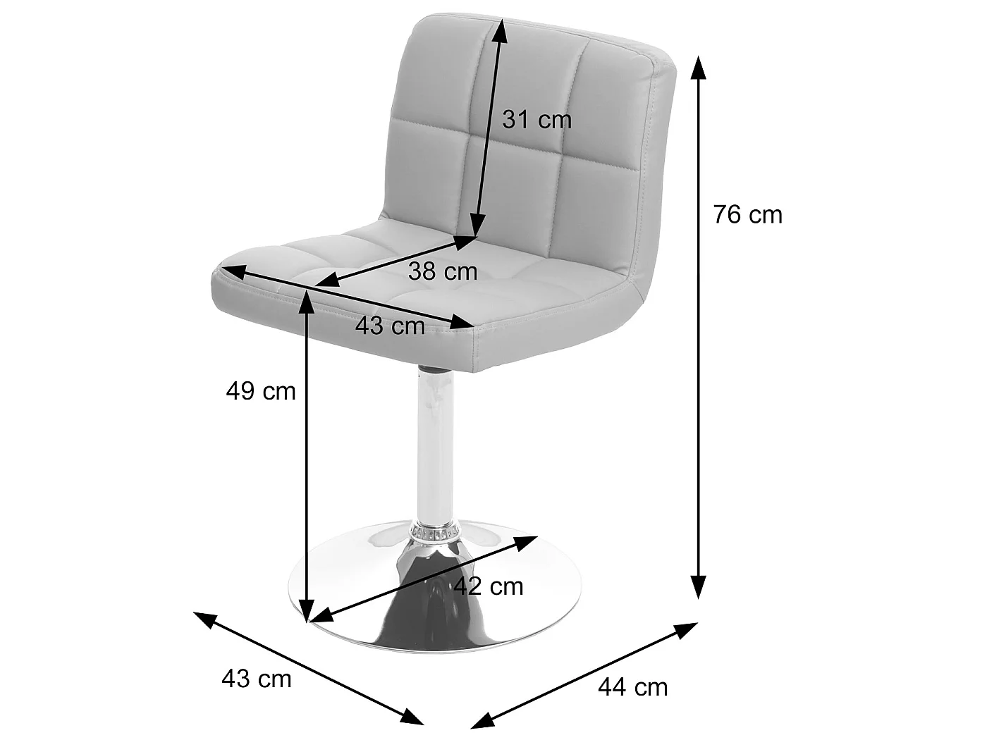 Chaise de salle à manger Cadiz (lot de 6),  gris clair