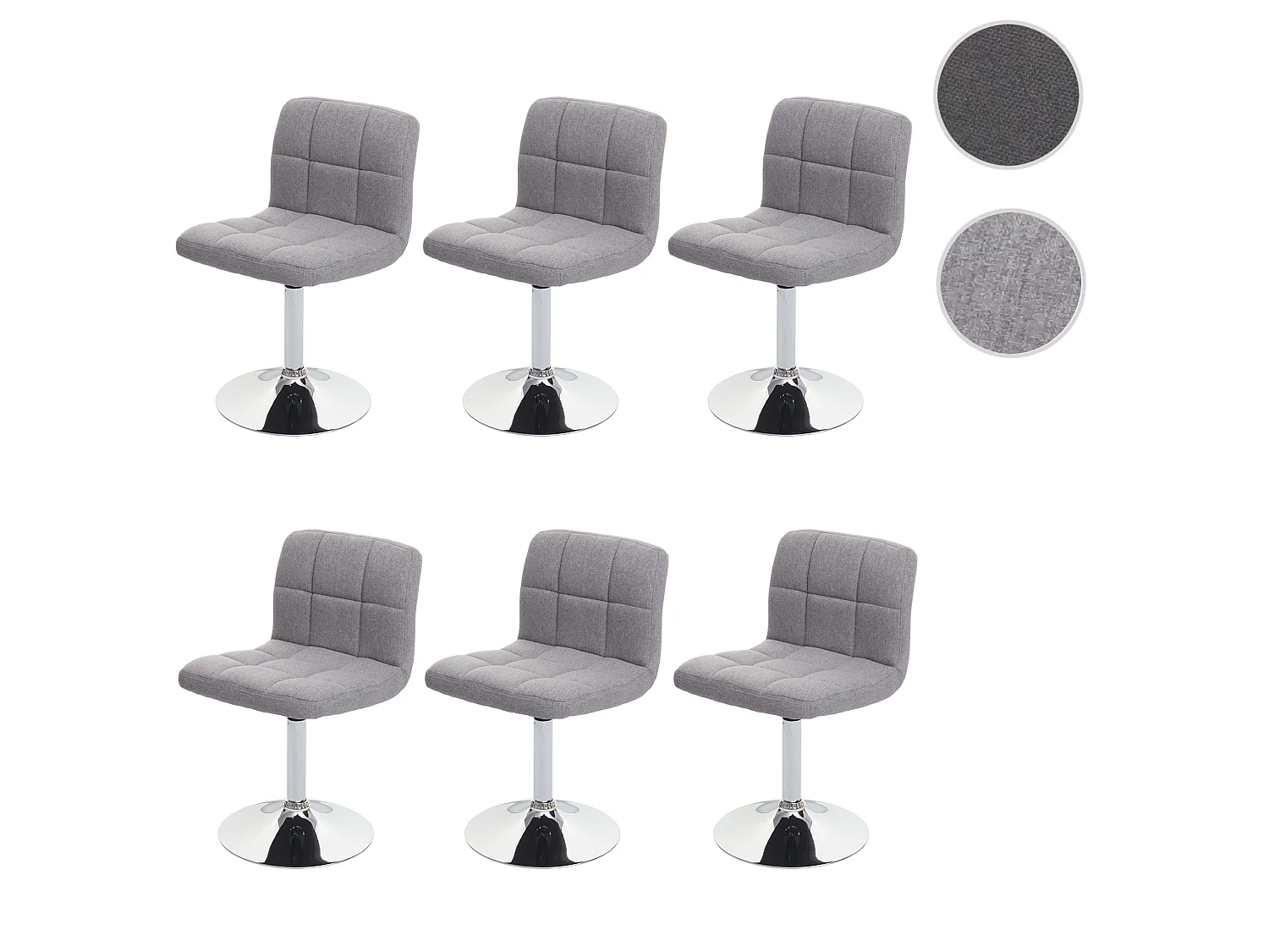 Chaise de salle à manger Cadiz (lot de 6),  gris clair