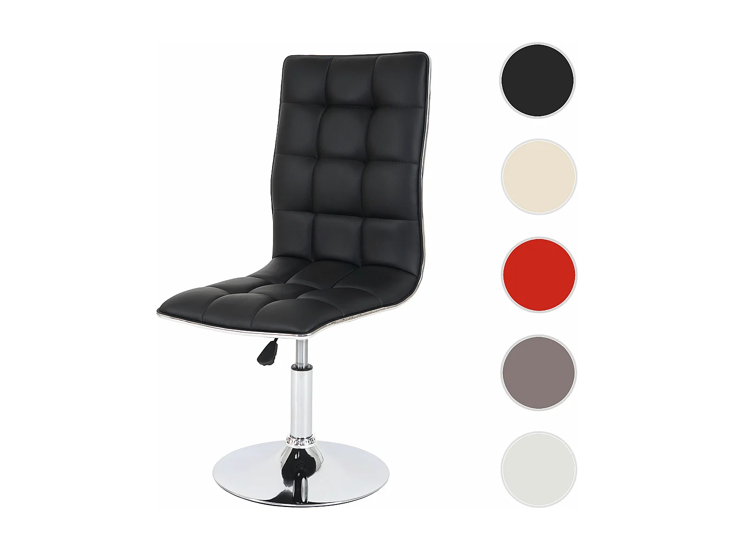 Chaise de salle à manger MCW-C41 pivotante,  noir