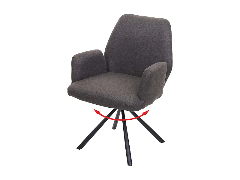 Chaise de salle à manger MCW-H71 pivotante,  gris-brun