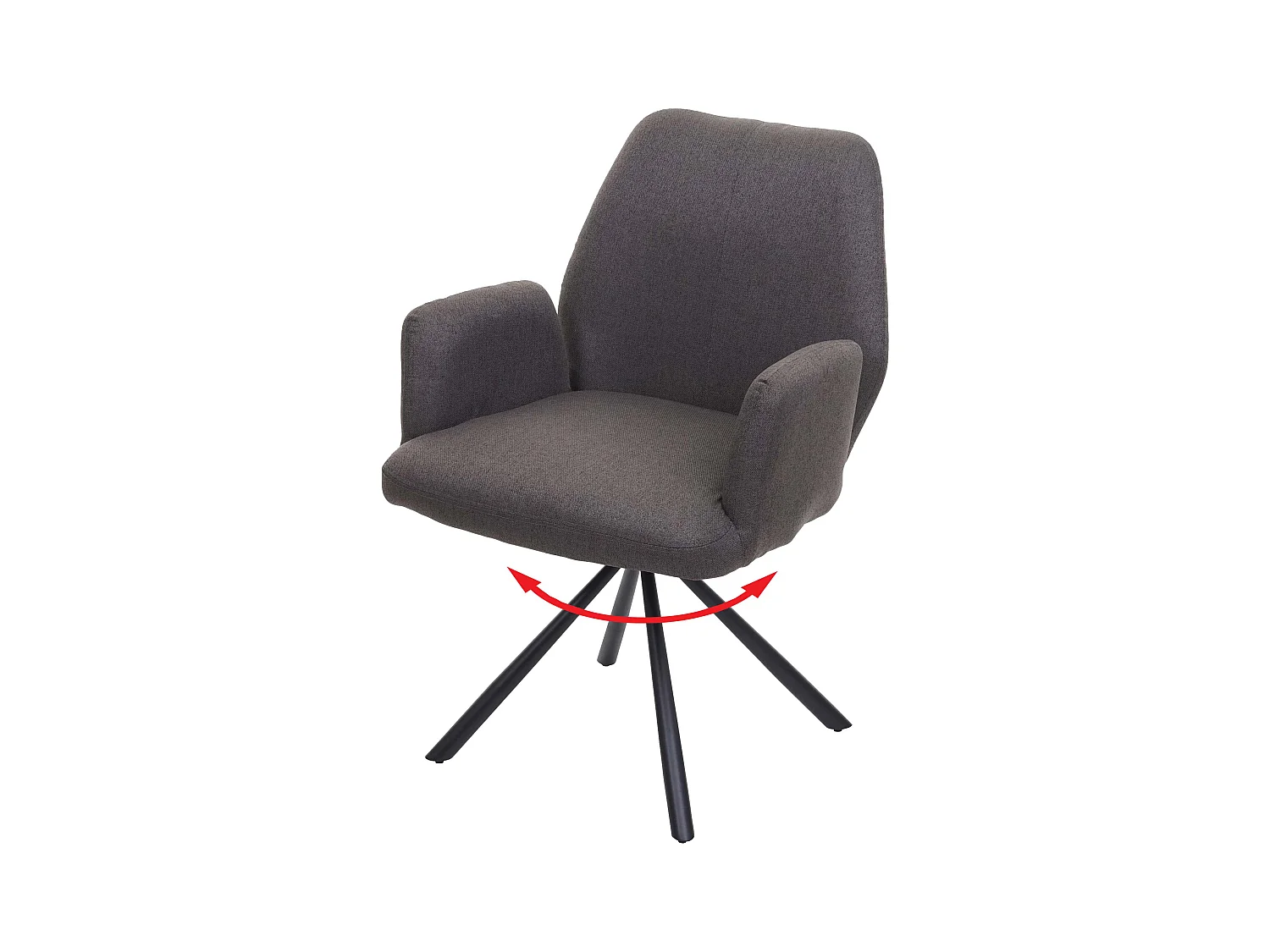 Chaise de salle à manger MCW-H71 pivotante,  gris-brun