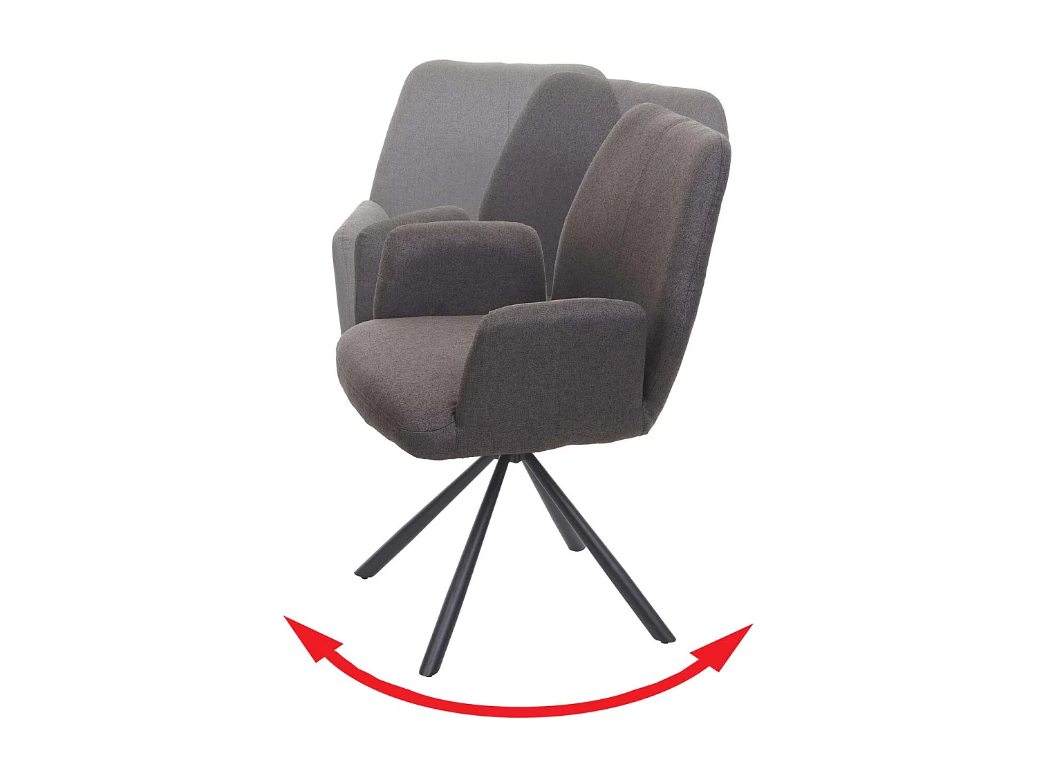 Chaise de salle à manger MCW-H71 pivotante,  gris-brun