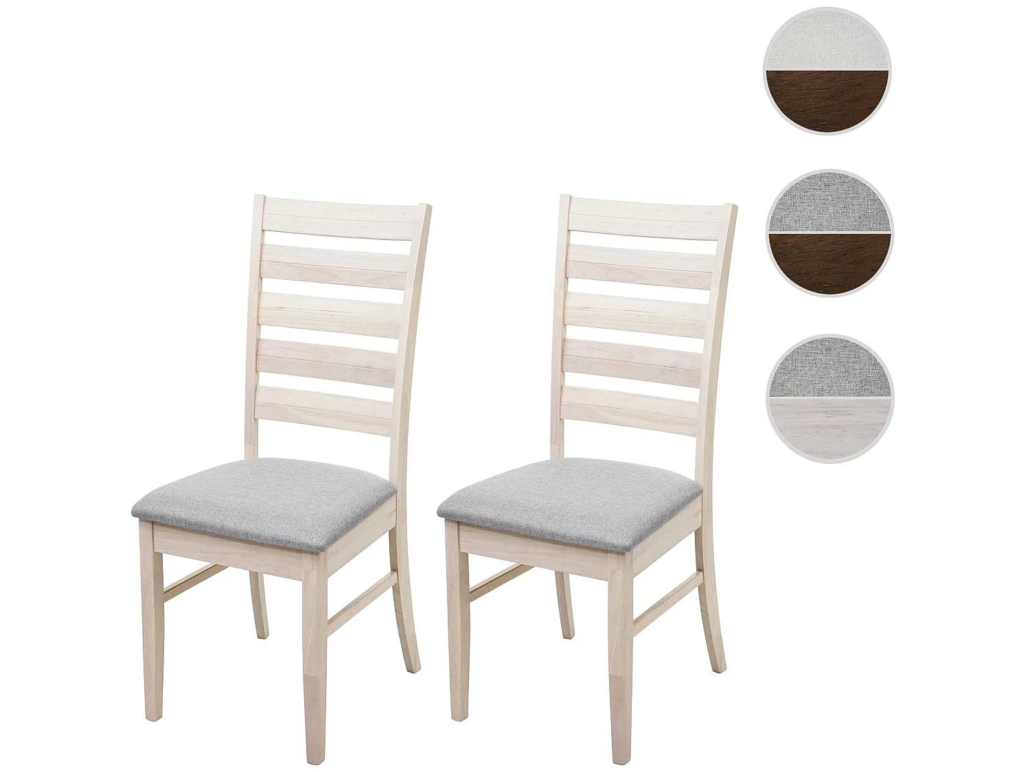 Eetkamerstoel MCW-G47 (set van 2),  licht frame, grijs